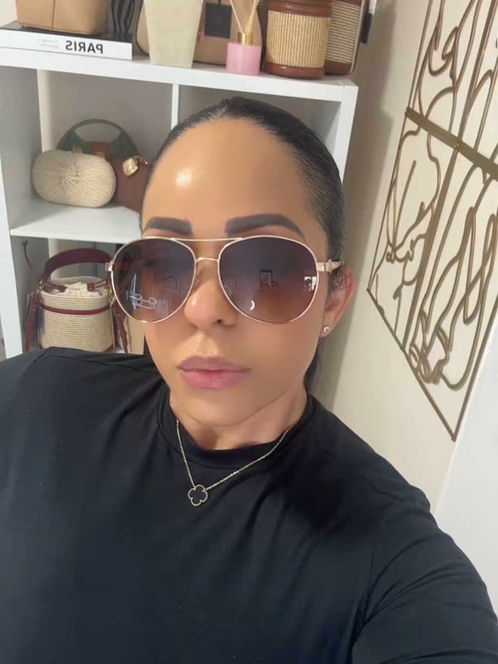 Jessica Simpson Aviator Sunglasses ✨ Gold Frame Brown Gradient Lens NWT